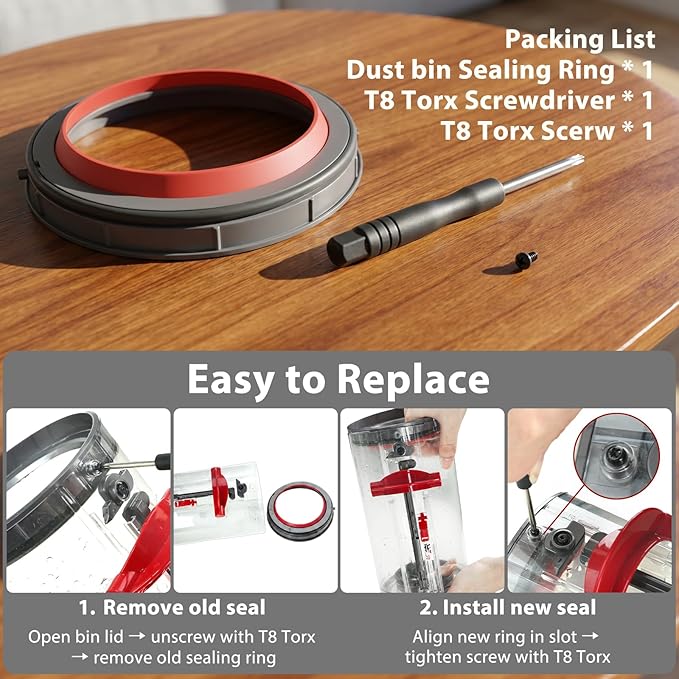 Lemige V11 Dust Bin Seal Replacement Vacuum Parts Compatible with Dyson V15 V11 SV14 SV15 SV22 Cordless Vacuum Cleaner Attachments, Canister Top Sealing Ring for Dyson Replacement Parts & Accessories