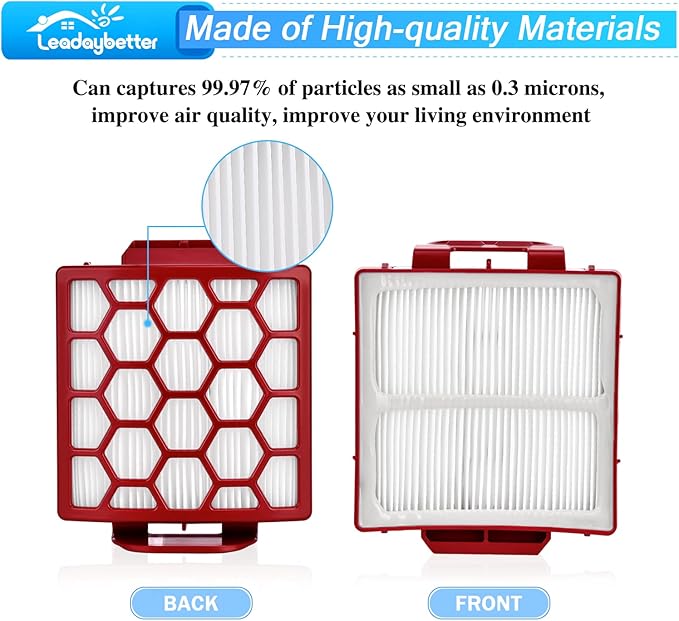 Leadaybetter ZU100 ZU102 Filter Replacement for Shark Navigator Pet Plus NV150, NV251, NV255 and Zero-M Self-Cleaning Brushroll Pet Pro ZU60, ZU62, ZU62C Upright Vacuum, Part 1238FT60 & 1239FT60