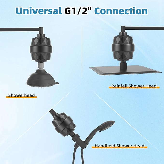 Filtered Shower Head, 10" High Pressure 10-Spray Handheld/Rainfall Shower Head Combo with 20 Stage Shower Filter, 11" Shower Extension Arm, 71" Hose, Shower Head Holder, Oil Rubbed Bronze