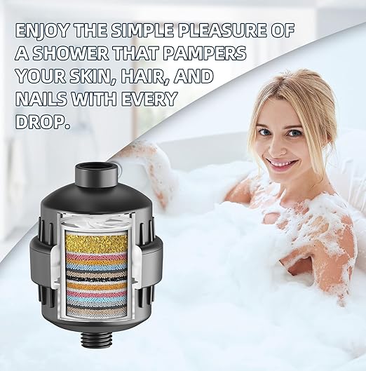 High Output Revitalizing Shower Filter with KDF55,Hard Water Softener Removes 99% Chlorine, Fluoride, Lead & Chemicals. Reduces Eczema,Dandruff,Scale Buildup, Revitalizes Skin, Hair&Nails, Matte Black