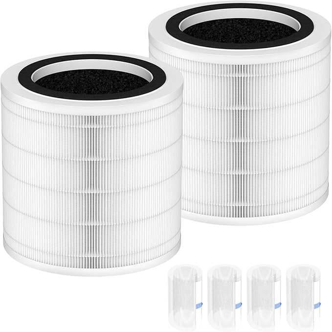 2 Pack H7126 True HEPA Filter Compatible with GoveeLife Mini Air Purifier, 3-in-1 H13 True HEPA Filters H7126-RF for Govee Air Purif-ier, 4 Extra Pre-Filters