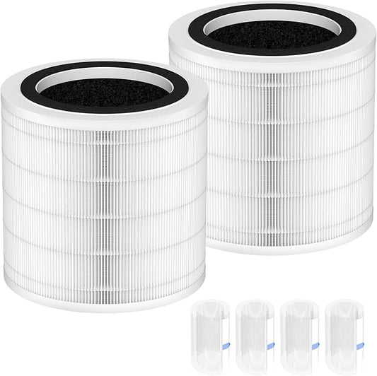 2 Pack H7126 True HEPA Filter Compatible with GoveeLife Mini Air Purifier, 3-in-1 H13 True HEPA Filters H7126-RF for Govee Air Purif-ier, 4 Extra Pre-Filters