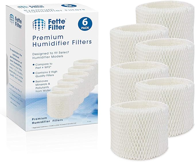 6 Pack WF2 Humidifier Filters for Vicks Humidifier V3100 V3500 V3600 V3700 V3800 V3850 V3900, for Honeywell HCM-350 HCM-630 HCM-300T, for Kaz 3020, for Sunbeam 1118 1119, ECM-250i, ECM-500