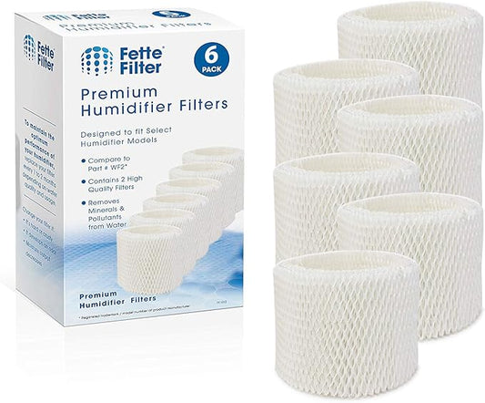 6 Pack WF2 Humidifier Filters for Vicks Humidifier V3100 V3500 V3600 V3700 V3800 V3850 V3900, for Honeywell HCM-350 HCM-630 HCM-300T, for Kaz 3020, for Sunbeam 1118 1119, ECM-250i, ECM-500