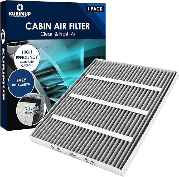 KURIMUP CF11775 Premium Cabin Air Filter with Activated Carbon,Fit for Ford Edge (2015-2023)/Fusion (2013-2020)/SSV Plug-In Hybrid (2019-2020), Lincoln Continental/MKX/MKZ/Nautilus