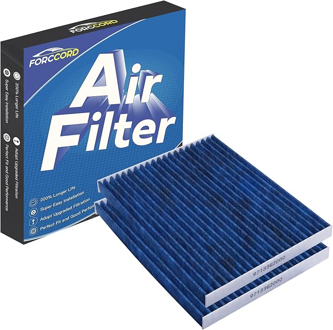 2-PACK HEPA Cabin Air Filter Fits for Hyundai Ioniq 1.6L(2017-22), Hyundai Ioniq/Kia Niro 1.6L(17-22), Kia Niro EV(19-22) Activated Carbon Cabin Filter Replacement for 97133G2000 Accessories