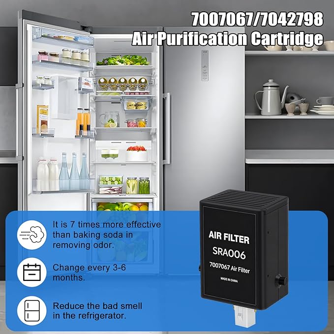 7007067 7042798 Refrigerator Air Purification Cartridge Replacement for Sub-Zero Refrigerators, 7007067 Air Filters Replacement Compatible with Sub-Zero Refrigerators