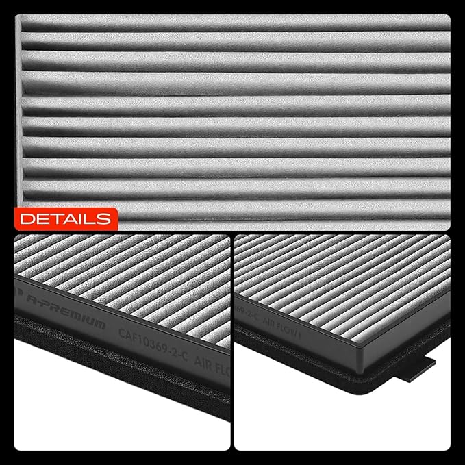 A-Premium 2-PC Cabin Air Filter with Activated Carbon Compatible with BMW E39 Series 525i 2001-2003, 528i 1997-2000, 530i 2001-2003, 540i 1997-2003, M5 2000-2003, Replace# 64118391198