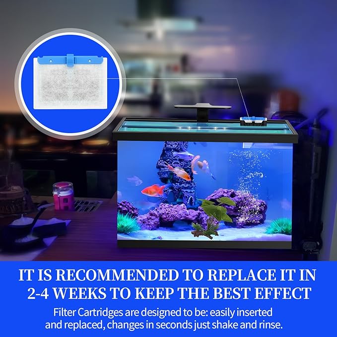 10 Pack Small Replacement Filters Cartridges withQuietFlow,Replacement Filter Cartridges with QuietFlow with More Activated Carbon,for Minibow Aquarium Filters Size 1/2.5/5 Gallon