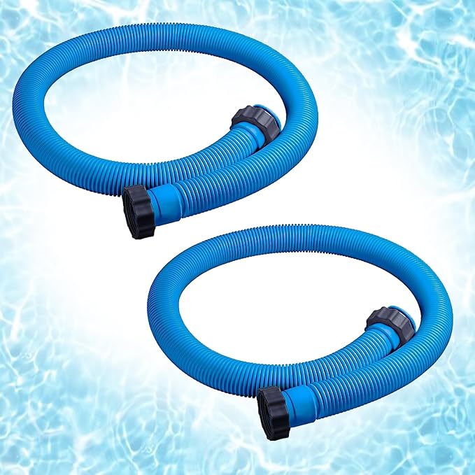 1.5" Pool Pump Replacement Hose for Above Ground Pools, Compatible with Intex 1500 GPH Filter Pumps, Sand Filters & Saltwater Systems, White Pool Hose Accessory - 29060E Replacement (2 pack Blue)