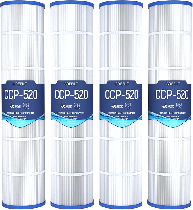 4-Pack CCP520 Pool Filter Cartridges, Compatible with Pentair Clean & Clear Plus 520, Replaces Pentair R173578, Pleatco PCC130, 520 sq.ft
