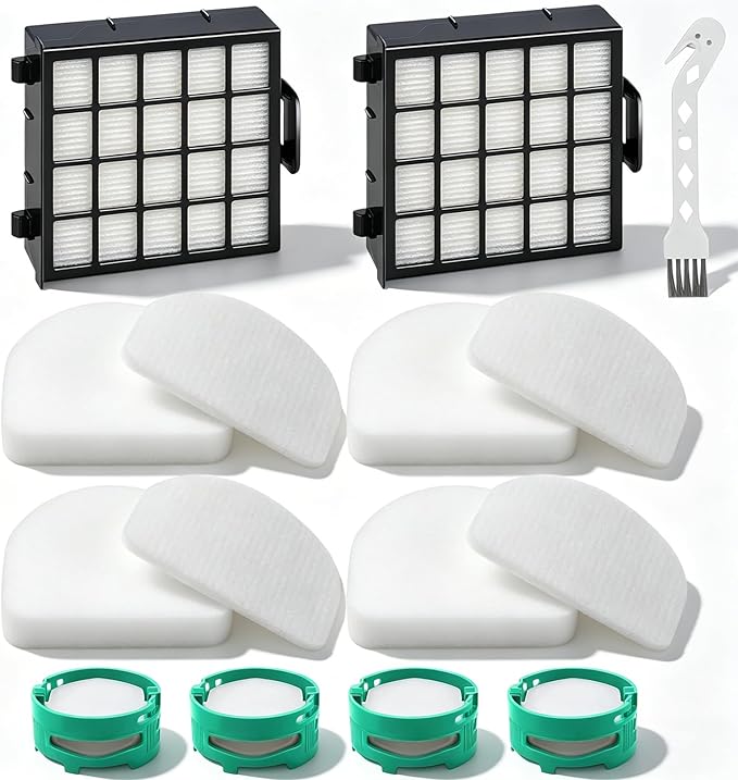 AZ4002 Filter Replacement for Shark POWERDETECT Upright Vacuum AZ4002 AZ4000, includes 2 HEPA Filters, 4 Foam & Felt Kit, 4 Odor Neutralizer Cartridges, compare to Part# XFFKAZ4000 XHFAZ4000