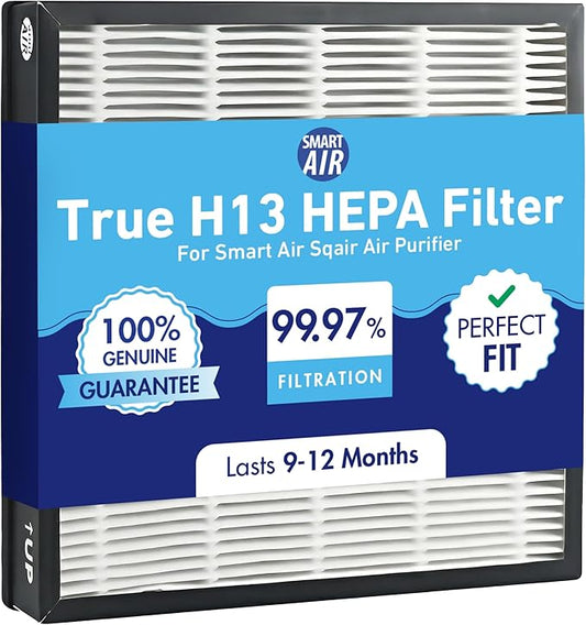 Smart Air (aka Smart Health) Sqair Genuine Replacement HEPA Filter | High-Efficiency Particle Filter for Dust, Smoke & Pollen | Compatible Genuine HEPA Replacement Filter (1 Pack)