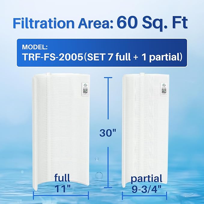 TOREAD FS-2005 DE Filter Grids 60 Sq.Ft Complete Pool Filter Replacement for Hayward DE6020 DEX6000DA Unicel PFS3060 Filbur FC-9550 FNS Plus 60 Jandy DEL DEV60 59003000 30 Inch Height