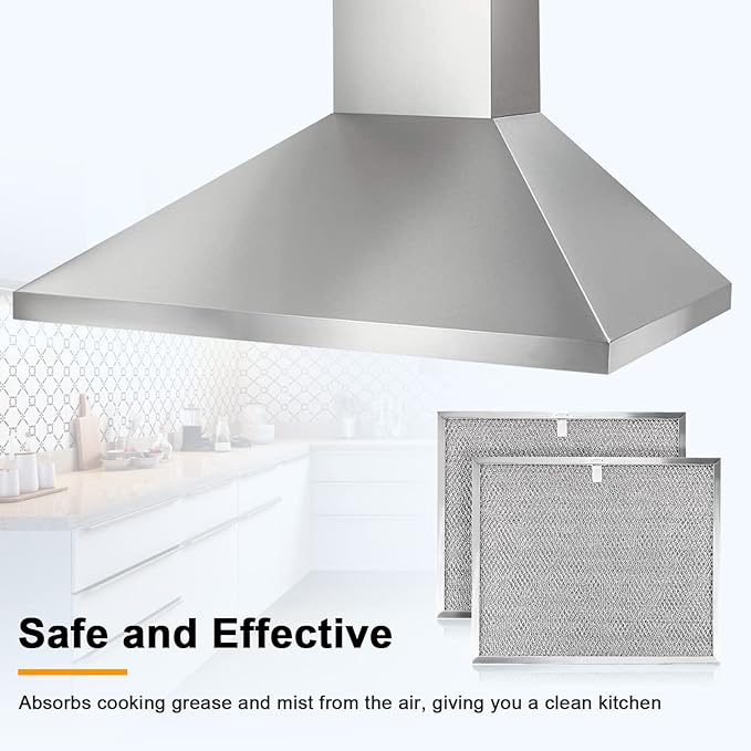 Allure Range Hood Grease Filter BPS1FA30 99010299 by Fetechmate 11-3/4" x 14-1/4" x 3/8" Aluminum Mesh Filter Fit for B-roan QS1 30" N-utone WS1 QS2 Range Hoods Replace S99010305 AP3378953-2 Pack
