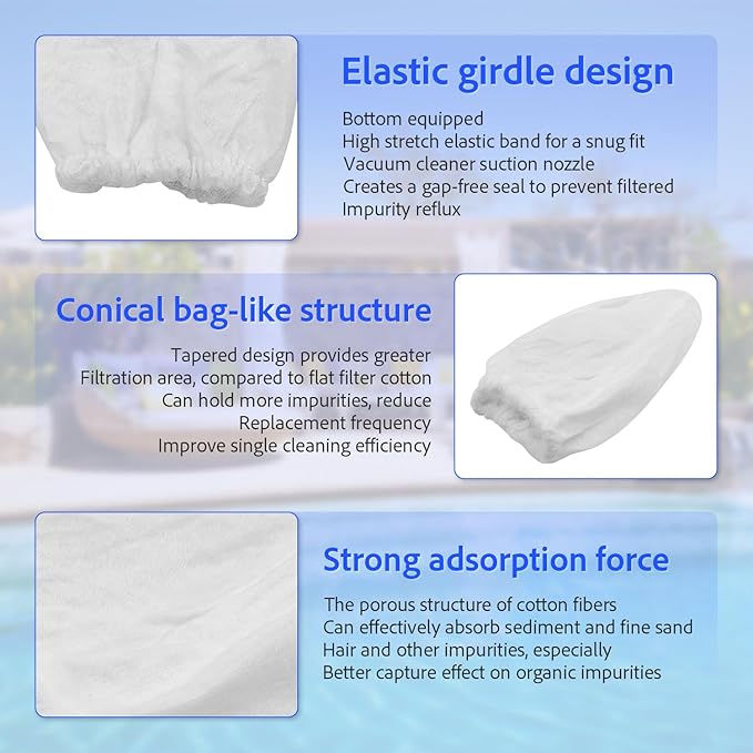 Replacement Vacuum Filter Cotton for Pool Blaster (3 Pack)
