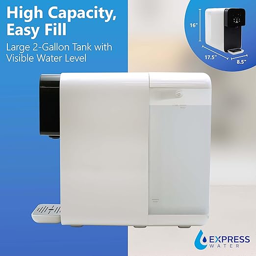 Express Water ROC001 UV Countertop Water Filter System – Hot, Room, Ambient Reverse Osmosis Water Filter System – 5 Stage RO Water Filter System with UV Water Purifier – No Installation Required
