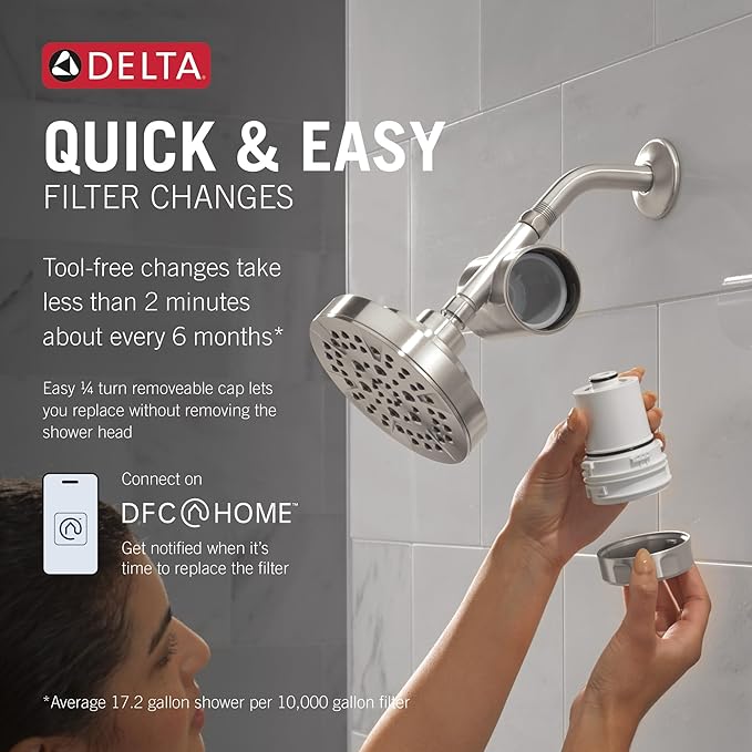 Delta Faucet Clarifi Replacement Shower Filter Cartridge 2-Pack, 5RC100