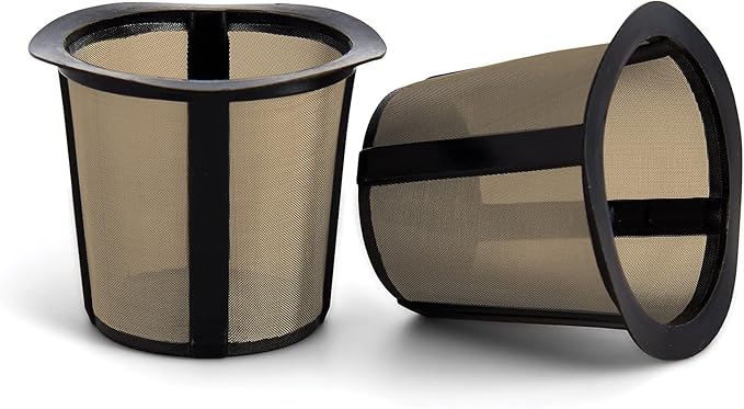 Fino Gold Mesh Coffee Pod Filters, For Single-Serve Coffee Pod Compatible Systems, Set of 2