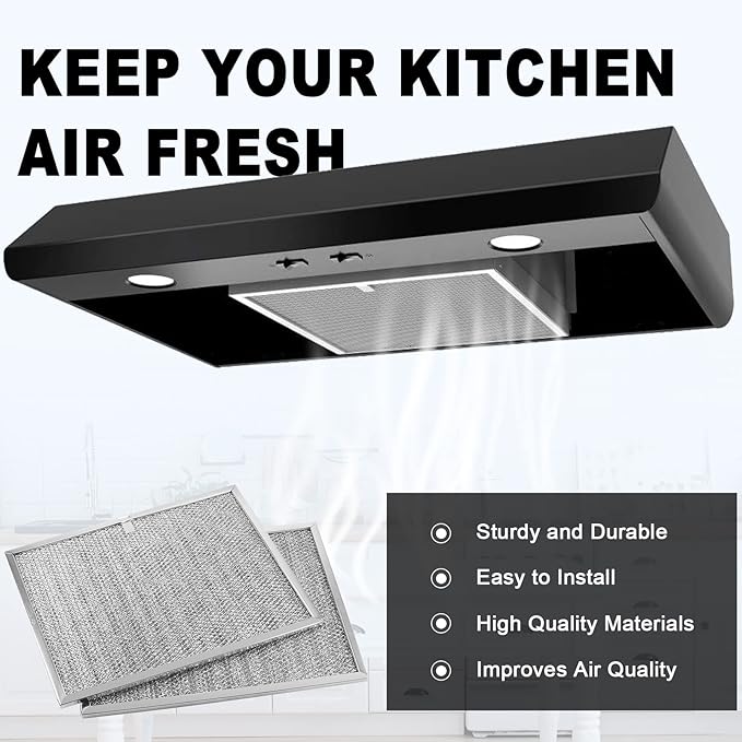 Allure Range Hood Grease Filter BPS1FA30 99010299 by Fetechmate 11-3/4" x 14-1/4" x 3/8" Aluminum Mesh Filter Fit for B-roan QS1 30" N-utone WS1 QS2 Range Hoods Replace S99010305 AP3378953-2 Pack
