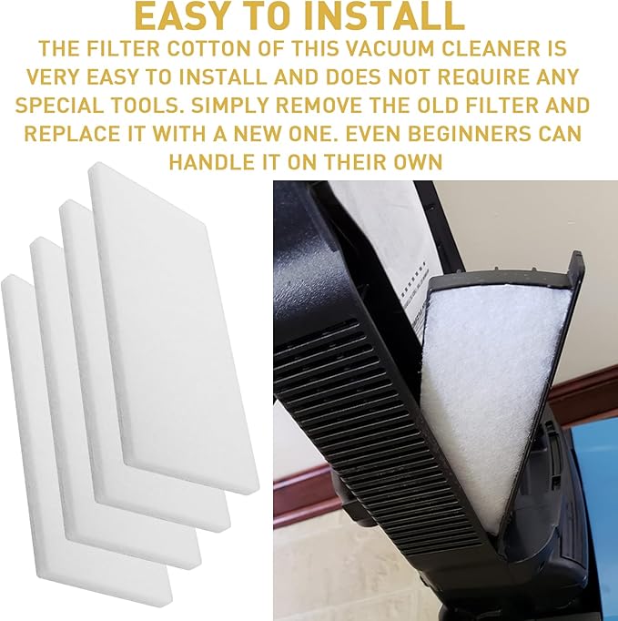 Vacuum Filter for Hoover WindTunnel Bagless, Upright, Widepath, Empower, Foldaway, PowerMax Vacuum Cleaners, compatible with EnviroCare Premium Replacement 3-Layer Ultimate Vacuum Filter - 4 Pack