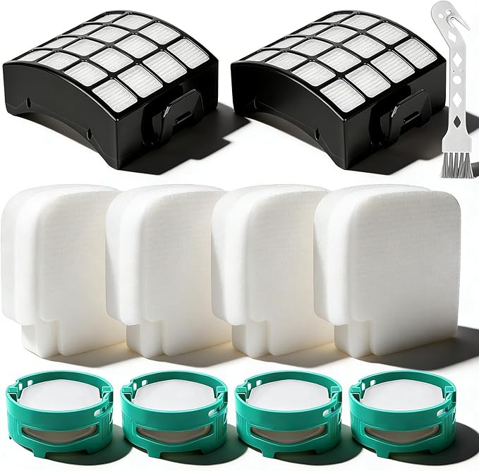 AZ3002 Filter Replacement for Shark Stratos AZ3002 AZ3000 AZ3000W Upright Vacuum: 2 HEPA Filters, 4 Foam & Felt Kit, 4 Odor Neutralizer Cartridges, Help Remove Dust, Hair & Fine Particles