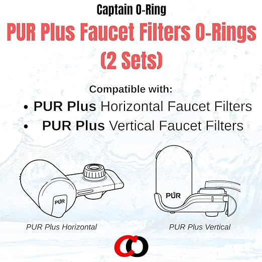 Captain O-Ring – Replacement O-Rings for PUR Plus Sink Faucet Filters (2 Sets)