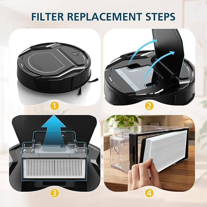 Filter Replacement Parts for Lefant M210 / M210P / M310 Ultra Robot Vacuums with Filter Size 𝟱.𝟯 * 𝟮.𝟬 𝗜𝗻𝗰𝗵 (for M210 "2025 Year and Later" NEW Model Machine)