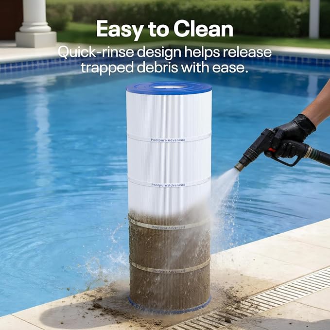 POOLPURE PXST150 Pool Filter Replaces Hayward X-Stream CC1500, CCX1500-RE, Pleatco PXST150, Ultral-B3, Unicel C-8316, Filbur FC-1286, Waterway Pro Clean 150, L x OD: 23 1/4" x 8 15/16" 150sq.ft.