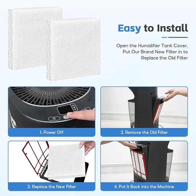 6-Pack HFT600 Humidifier Replacement Wicking Filter T for Honeywell Hev615 Hev620 Humidifier, Compatible with Honeywell HFT600 Humidifier Filter T, Replace Part# HFT600T HFT600PDQ