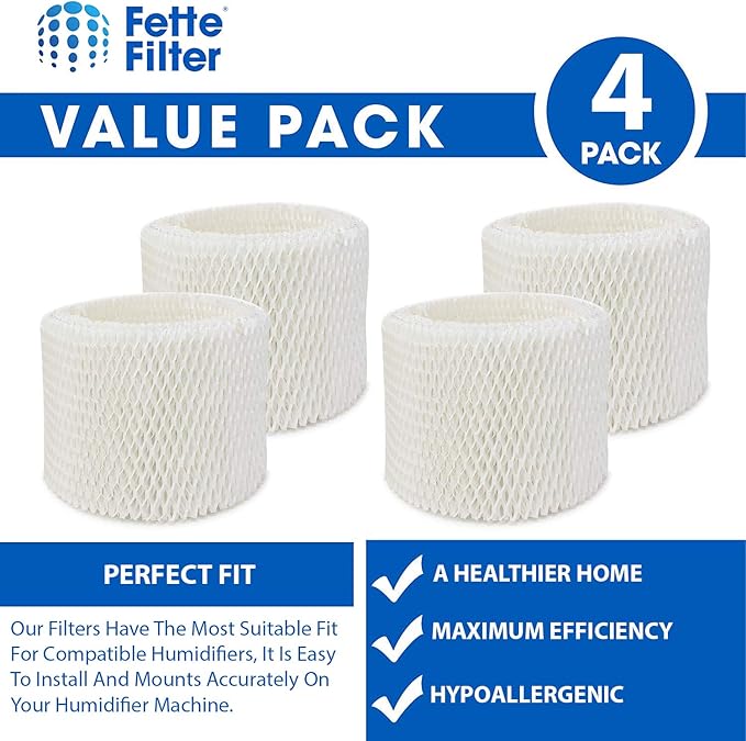 Humidifier Filter Replacement Compatible Protec, Kaz & Vicks Humidifier Replacement Filter Model WF2 | Protec Humidifier Filter, Vicks Starry Night Humidifier Filter Includes 4 Filters