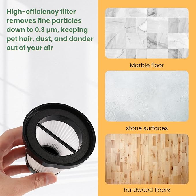 Nispira HEPA Filter Replacement Compatible with Xiaomi Deerma DX115 DX115S DX115C Handheld Portable Vacuum Cleaner, 3 Packs