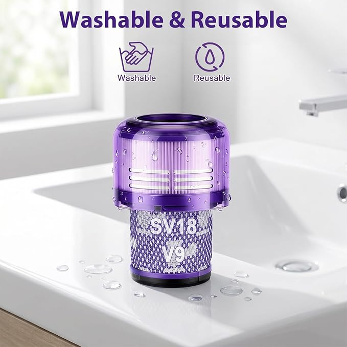3Pack V9 SV18 Filter Replacement for Dyson V9 (SV57) SV18 Digital Slim Motorbar Submarine Cordless Vacuum Cleaner,Part #970612-01