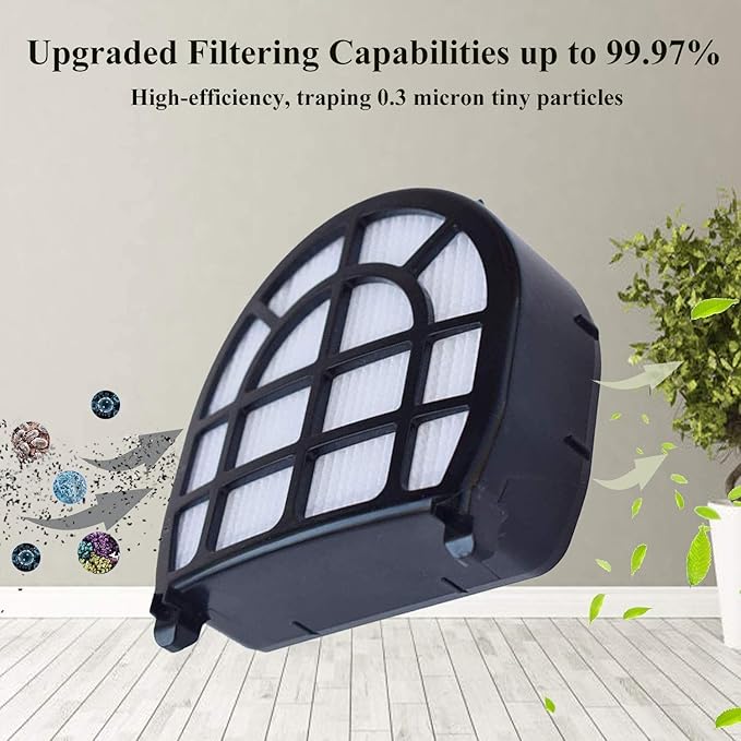 4 Pack Foam & Felt Filters, 1 Soft Main Brush, 2 Pre-Motor Filter & 2 Post-Motor Hepa Filter for Shark LZ600, LZ601, LZ602, LZ602C APEX UpLight Lift-Away DuoClean Vacuum Cleaner # XFFLZ600 & XHFFC600