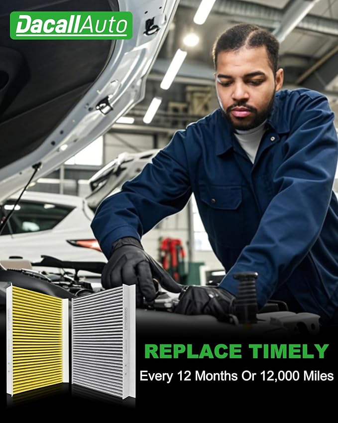 2Pcs Dacall Activated Carbon Cabin Air Filter - fit for Volvo VNL/VN/VNM/VHD/VT Series Trucks, for VNL 860 780 760 670, VN 780 670, VNM 630, VHD 430 and More, Replace Part NO. 20435801, AF26405