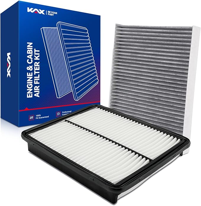 KAX Engine & Cabin Air Filter Kit, Replacement for Kia Sorento 2011-2013, Hyundai Santa Fe 2010 (To 12/08/2010), Replace# CA10881 CF11664