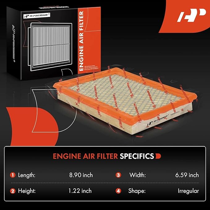 A-Premium Engine Air Filter Compatible with Nissan & Infinit Models - Rogue, Sentra, 300ZX, Juke, FX35, FX37, FX50, M56, Q50, Q60, Q70, Q70L, QX70