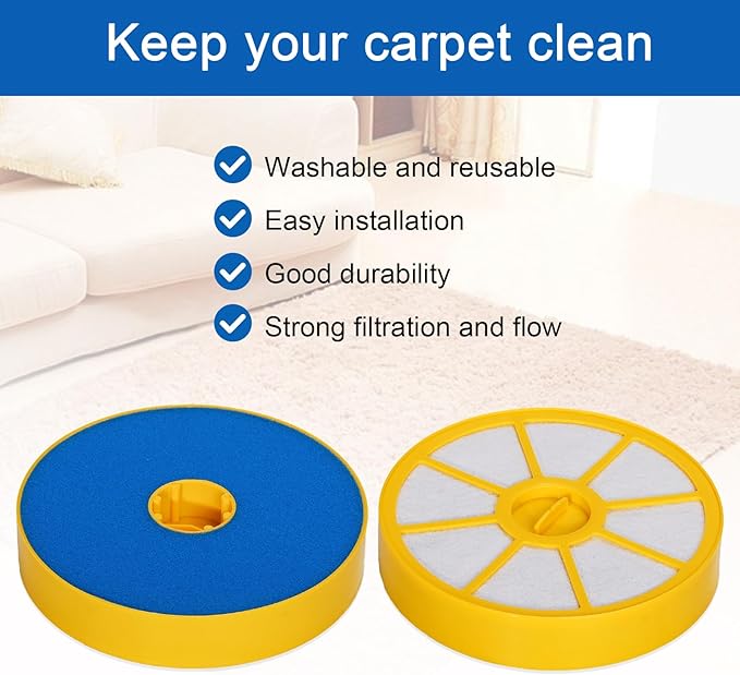 HIFROM Replacement Pre Motor Filter And Pre Motor Allergy HEPA Filter Kit Compatible with Dyson DC05 DC08 DC14 DC15 Washable Vacuum Cleaners replace 905401-01 (2 Pack)