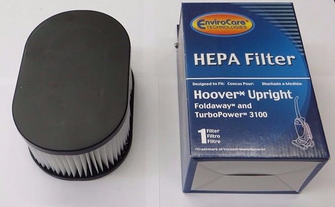 EnviroCare Replacement HEPA Filtration Vacuum Cleaner Filters Designed to Fit Hoover Fold Away Turbo Power 3100 HEPA Pleated Filter, Upright, Bageless, Widepath Vacuum Cleaners 1 Filter