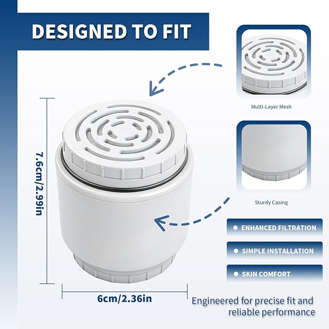 Replacement Cartridge Compatible with AquaBliss SF400 SF500, Multi-Stage Shower Water Filter, Helps Reduce Chlorine, Rust, Scale, Soothes Dry Itchy Skin (3 Packs)