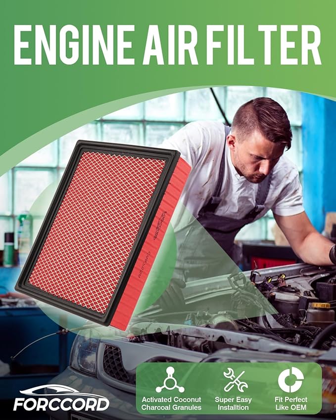 Cabin & Engine Air Filter for Silverado 1500/Sierra 1500 (2014-2018), Silverado 2500 HD/Sierra 2500HD 6.0L (2015-2019), Suburban/Tahoe/Yukon (2015-2020) Replace#CF11809 CA8755A (Not for 6.6L)