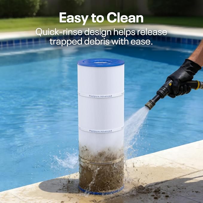 POOLPURE CX580XRE Pool Filter Replaces Hayward C580E, PA81-PAK4, Ultral-A3, Unicel C-7483, Hayward SwimClear C3020, C3025, C3030, Filbur FC-1225, FC-6425,4 X 81 sq. ft.Cartridge,L x OD: 19 5/8"x 7"