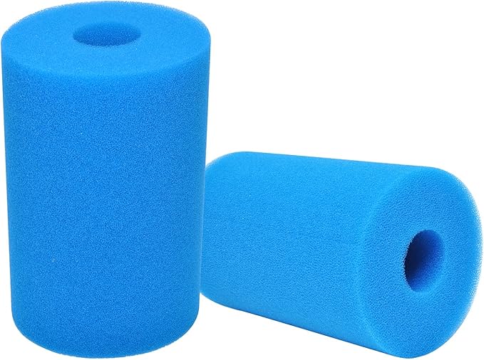 Type B Washable Pool Sponge Filter, Reusable Swimming Cartridge Foam Filter for Compatible with in-tex Type B (2 Pcs)