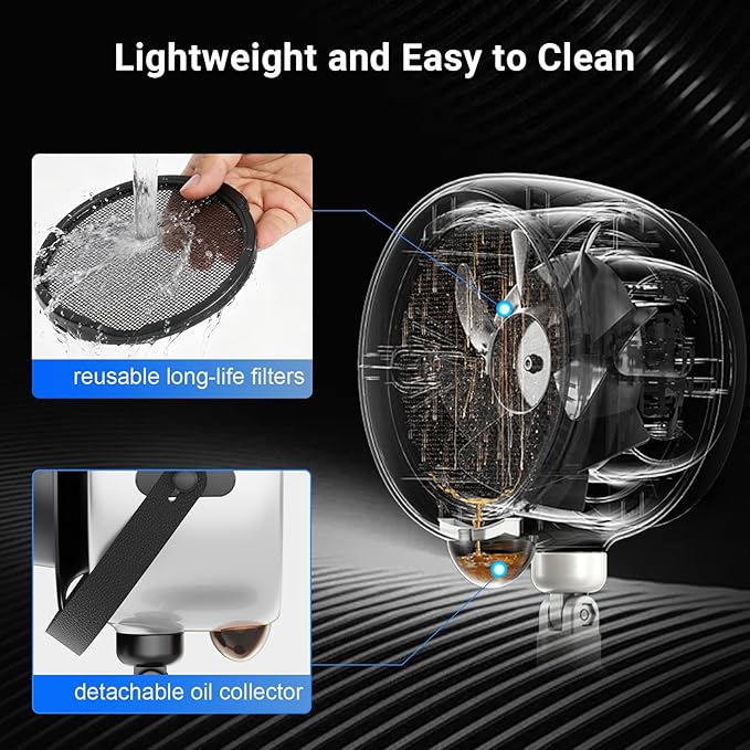 Portable Range Hood,Rechargeable Desktop Range Hood with 3 Speed Exhaust Fan,Detachable Aluminum Filter,Strong Suction Kitchen Exhaust Fan for Indoor BBQ, Hot Pot, RV & Desktop Cooking Black
