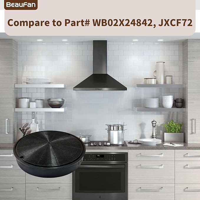4 Pack JXCF72 Filter Replacement for GE Range Hoods JVW5301BJ1TS, JVW5301EJ1ES, JVW5301EJ2ES, JVW5301FJ1DS, JVW5301SJ1SS, JVW5361BJ1TS, JVW5361EJ1ES, JVW5361EJ2ES, JVW5361FJ1DS, JVW5361SJ1SS