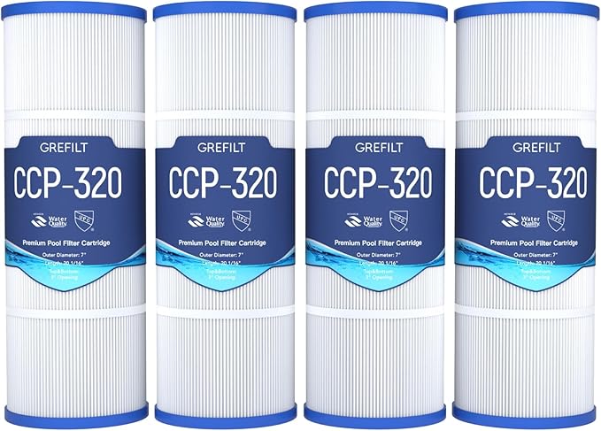4-Pack CCP320 Pool Filter Cartridges, Compatible with Pentair Clean & Clear Plus 320, Replaces Pentair R173573, Pleatco PCC80-PAK4, 320 sq.ft