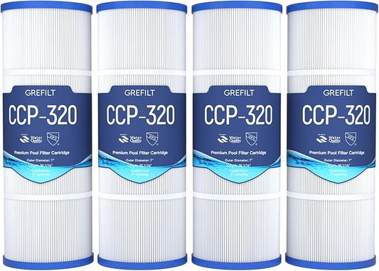 4-Pack CCP320 Pool Filter Cartridges, Compatible with Pentair Clean & Clear Plus 320, Replaces Pentair R173573, Pleatco PCC80-PAK4, 320 sq.ft