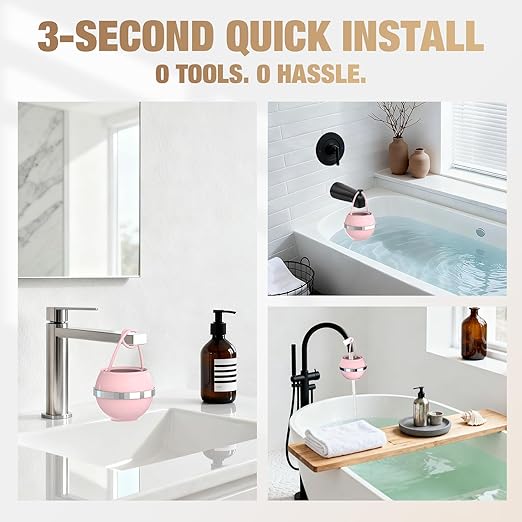 SHLLKTTRY Bath Water Filter for Tub Faucet with Overflow,Filtration,Remove Contaminants,Chlorine,Fluoride,Hard Water Softener,Enhances Health of Skin,Hair,Nails,Relieve Eczema,3,000 Gallons,White