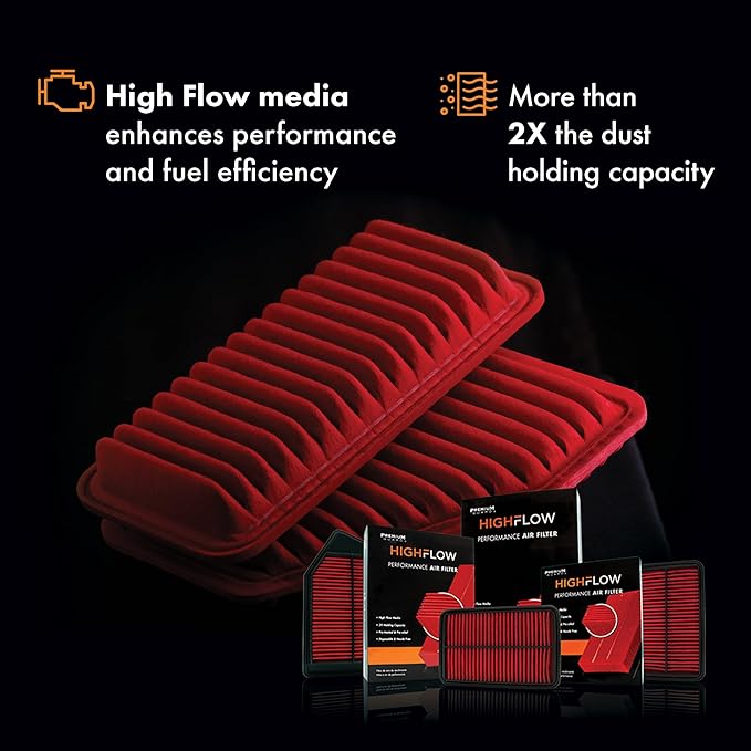 HIGHFLOW High Performance, Pre-Oiled Disposable Engine Air Filter PA99365X | Fits 2019-2025 Subaru Forester, 2018-2025 Crosstrek, 2020-2025 Outback, 2019-2025 Ascent, 2017-2025 Impreza