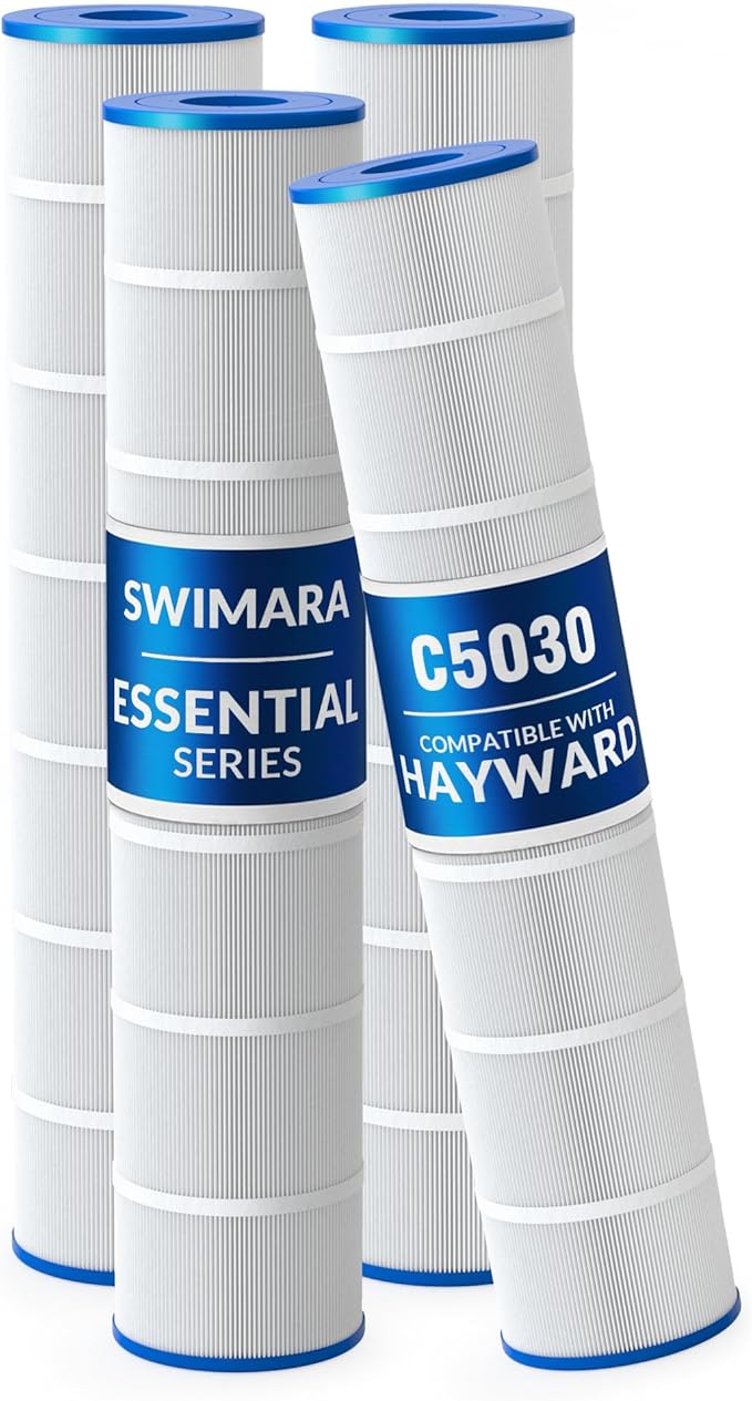 Pool Filter Cartridge for Hayward Systems, Essential Series, Replacement for CX1280XRE PA131, Compatible with SwimClear C5030 C5025 C5020 C5000, Cylindrical Fabric, 524 Sq. Ft., 4-Pack